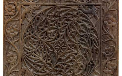ELEMENT, PROBABLY FROM A COFFERED CEILING Gothic, Grisons, end of the 15th century.