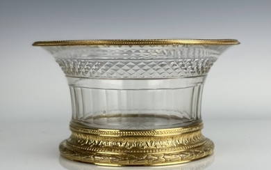 EMPIRE STYLE DORE BRONZE AND BACCARAT CRYSTAL BOWL