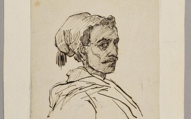 ENTOURAGE D'HORACE VERNET (1789-1863) Presumed portrait of the artist in...