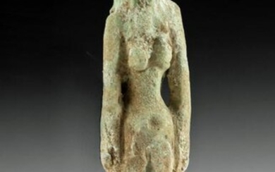 Egyptian Glazed Faience Figure of Bastet
