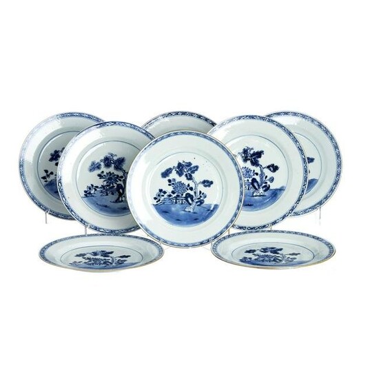 Eight Chinese porcelain plates, Yongzheng
