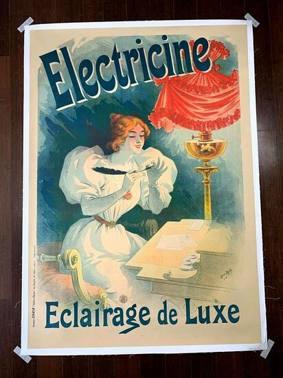 Electricine - Art by Lucien Baylac (1895) 34.75" x 49"