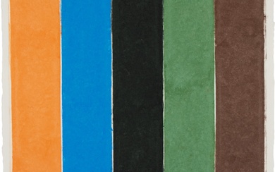 Ellsworth Kelly Colored Paper Image XXI (Orange Blue Black Green Brown)