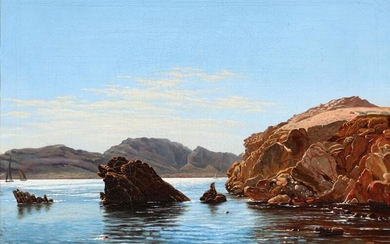Emanuel Larsen (b. Copenhagen 1823, d. s.p. 1859) Coastal scene near Endoume....