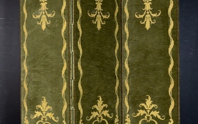 Embroidered Velvet Three-Fold Screen