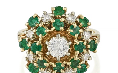 Emerald and Diamond Thai Princess Ring