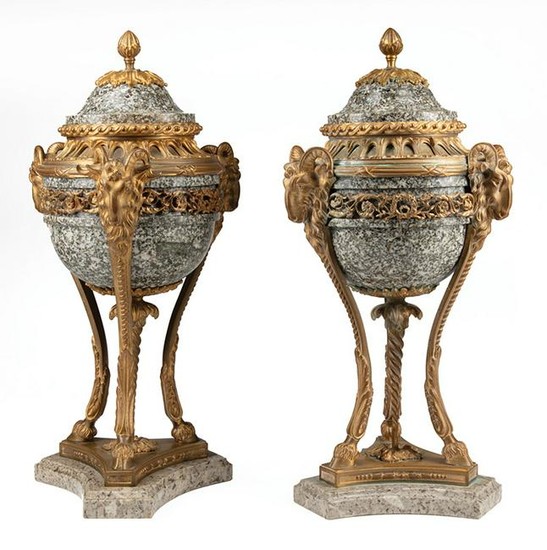 Empire-Style Bronze-Mounted Cassolettes