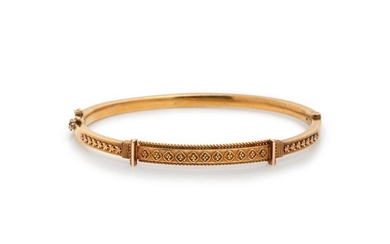 Etruscan Revival, Gold Bangle Bracelet