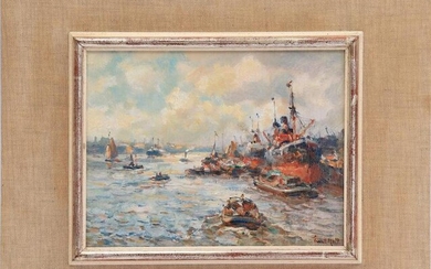 Evert Moll (1878-1955) Harbor view