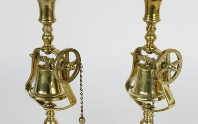 Exceptional Pair English Brass Tavern Sticks, 19th c.