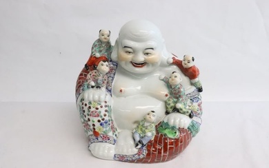 Fine Chinese famille rose porcelain deity