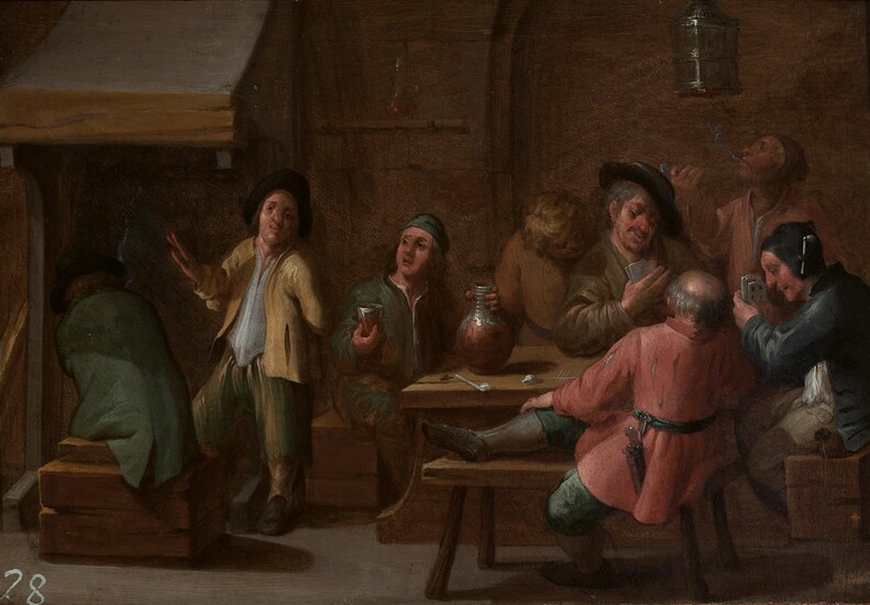 (-), Flemish School 18th Century Tavern Interior With...