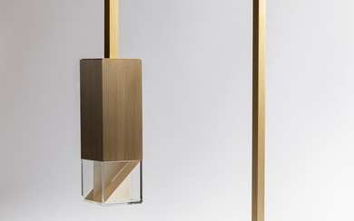 Formaminima - Table lamp - Lamp/Two Brass RE 01 - Brass, Glass, Porcelain