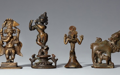 Four Indian copper alloy figures. 18th/19th century