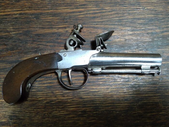 France - 1800 - Pistolet de gousset à coffre - à balle forcée - Flintlock - Pistol - 11 mm