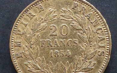 France. Napoléon III (1852-1870). 20 Francs 1854-A, Paris