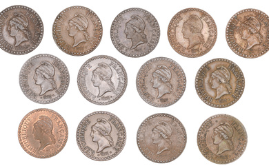France, Second Republic (1848-1852), Centimes (13), 1848a (6), 1849a (3), 1850a (2),...