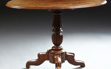 French Carved Mahogany Center Table, c. 1870, the