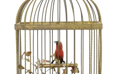 French Singing Bird Automaton with Cage