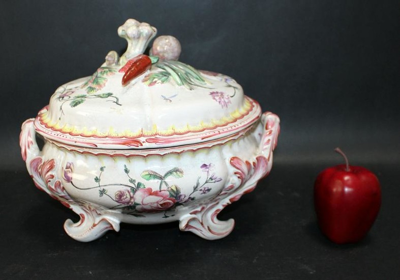 French hand painted lidded tureen