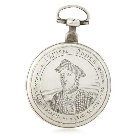 French silver key-wind open face pocket watch