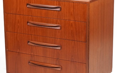 G Plan, Mid century Fresco teak four drawer chest, 76cm H x ...