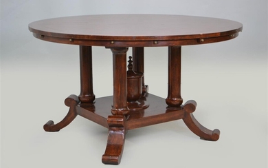 GEORGE III STYLE CHERRY EXTENSION DINING TABLE