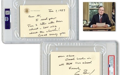 G.H.W. Bush Pres. PSA MINT 9 ALS to U.S./E.U. Ambassador