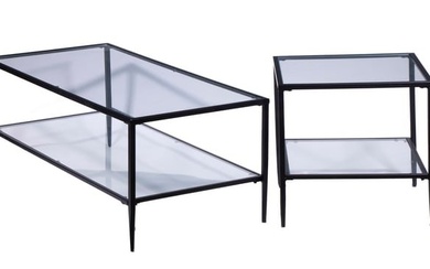 GLASS TOP COFFEE AND END TABLES