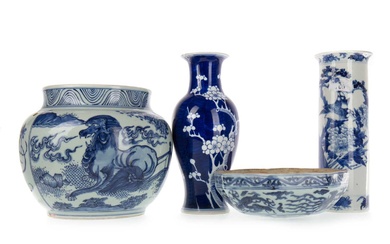 GROUP OF CHINESE BLUE AND WHITE CERAMICS 18TH - 20TH CENTURY