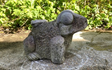Garden ornament in the shape of frogs - Granite - Japan