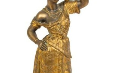 Gilt Bronze Sculpture of an African Woman