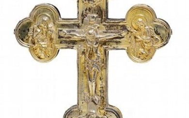 Gilt silver relic cross
