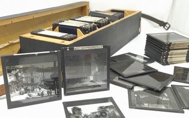Glass slides 80x80mm ca. 1857-1888 in wooden box - Italy | Giorgio Sommer Magic lantern slides