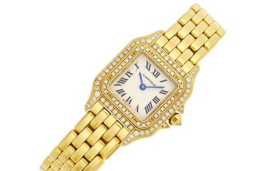 Gold and Diamond 'Panthère' Wristwatch, Cartier, Ref. 1280