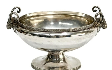 Gorham Silver Soldered Twin Ram Footed Oval Bowl