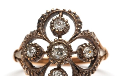 Gouden en zilveren ring, 19e eeuw