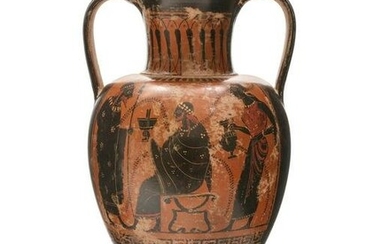 Grand Tour terracotta black figure amphora vase