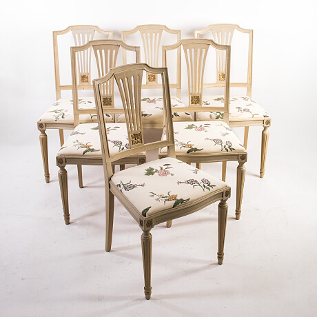 Gustavian style chairs 6 pcs Stolar i Gustaviansk stil 6 st