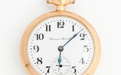 HAMPTON WATCH CO., A GOLD FILLED OPENFACE RAILROAD GRADE POCKET WATCH, EARLY 20TH CENTURY, CASE MEASURING APPOXIMATELY 55MM