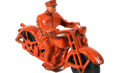 HUBLEY PATROL Cast Iron Police Motorcycle Toy