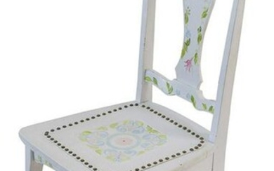 Hand Painted Oak Side Chair