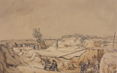 Harry MORLEY (British 1881-1943) Working Sand Pits, Ink and...