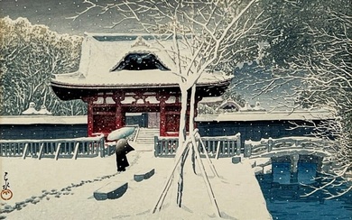 Hasui Kawase - Snow at Shiba Park