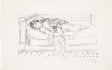 Henri Matisse, Orientale sur lit de repos, sol de carreaux rouges (Oriental Day Bed, Red Tiled Floor)