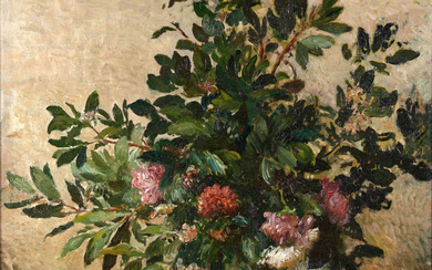 Henry LEROLLE 1848 -1929 Bouquet de fleurs d'automne