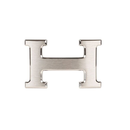 Hermès - Boucle de ceinture Constance en acier brossé argenté (37mm) Belt buckle