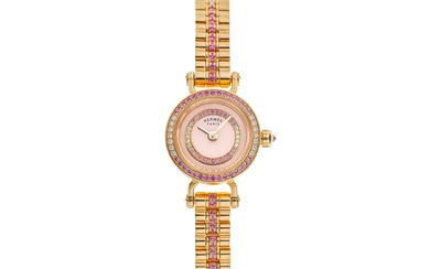 Hermès Faubourg Reference FG4.174, a 18K rose gold quartz wristwatch...