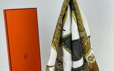 Hermes Scarf Silk Les Voitures A Transformation Carriages W/Box