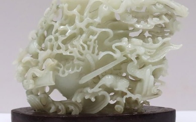 Highly Carved Chinese Jade Vessel.